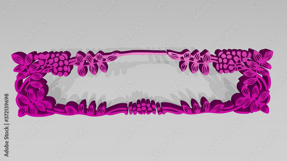 Poster symmetrical frame pattern 3d icon casting shadow, 3d illustration for background and abstract