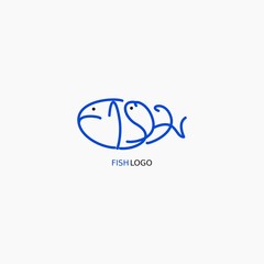 Simple fish logo. A seafood logo for a restaurant or food business or seafood cooking service.
