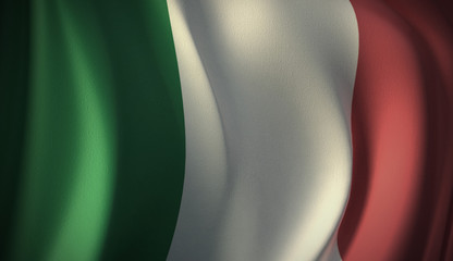 Flag of Italy. 3D rendering of flag background of European countries. National Flag Series Illustration.