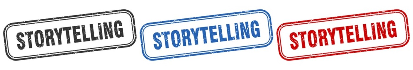 storytelling square isolated sign set. storytelling stamp