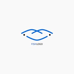 Simple fish logo. A seafood logo for a restaurant or food business or seafood cooking service.
