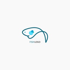 Simple fish logo. A seafood logo for a restaurant or food business or seafood cooking service.
