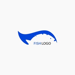 Simple fish logo. A seafood logo for a restaurant or food business or seafood cooking service.
