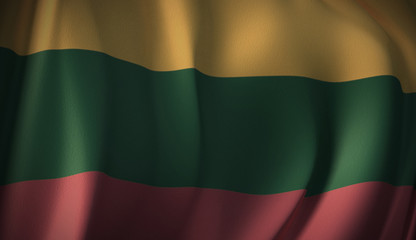 Flag of Lithuania. 3D rendering of flag background of European countries. National Flag Series Illustration.