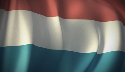 Flag of Luxembourg. 3D rendering of flag background of European countries. National Flag Series Illustration.