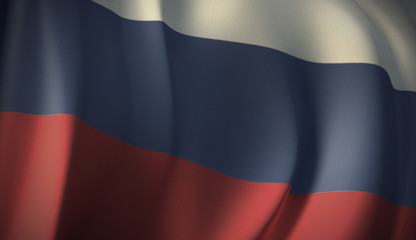 Flag of Russia. 3D rendering of flag background of European countries. National Flag Series Illustration.