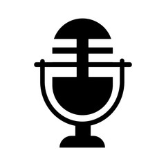 microphone audio silhouette style icon