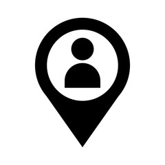 avatar user in pin location silhouette style icon