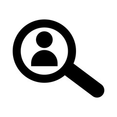 avatar user in magnifying glass silhouette style icon