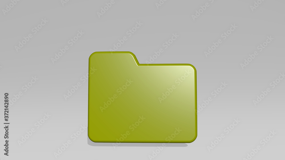 Poster folder empty 3d icon casting shadow, 3d illustration for business and background