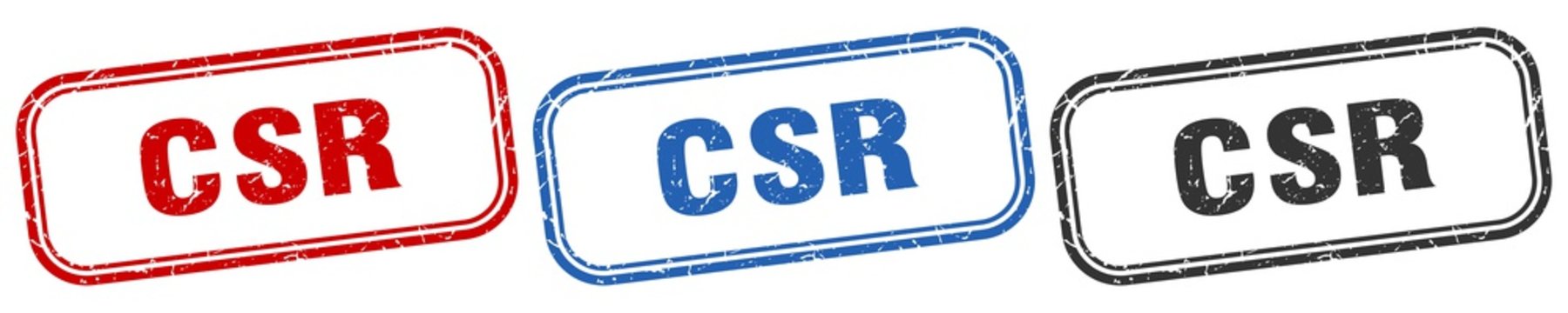 csr square isolated sign set. csr stamp