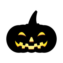 Halloween black pumpkin cartoon vector design
