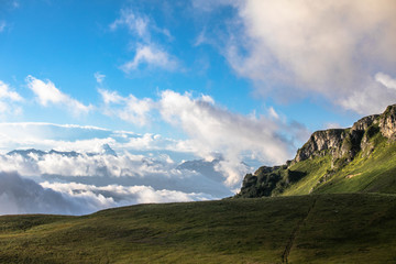 Summer landscapes of the Caucasus mountains in Russia