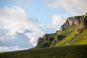 Summer landscapes of the Caucasus mountains in Russia