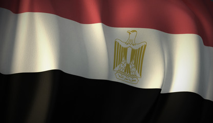 Naklejka premium Flag of Egypt. 3D rendering of flag background of Middle East countries. National Flag Series Illustration.