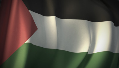 Flag of Palestine. 3D rendering of flag background of Middle East countries. National Flag Series Illustration.