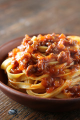 ボロネーゼのミートソースパスタ