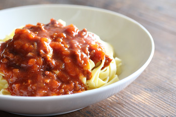 ボロネーゼのミートソースパスタ