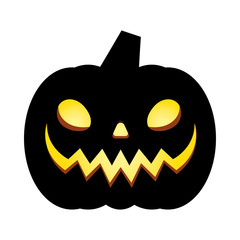 Halloween black pumpkin cartoon vector design