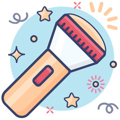 
A portable battery powered electric lamp, torch or flashlight icon
