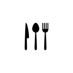 fork spoon and knife icon isolated on white background, simple line icon for your work.