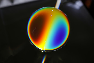 glass sphere with color spectrum 