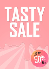 Fototapeta premium Tasty Sale up to 50% off, discount poster design template