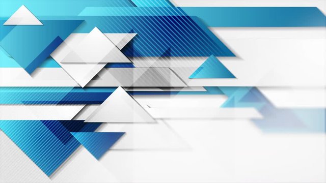 Abstract hi-tech geometric motion design with glossy triangles