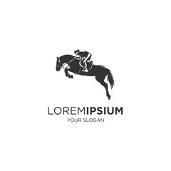 horse sport silhouette logo vector