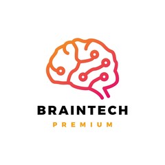 brain technology logo vector icon illustration