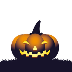 Halloween orange pumpkin cartoon vector design