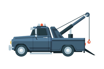 Fototapeta na wymiar Tow Truck, Road Assistance and Evacuation Service Flat Vector Illustration
