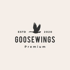 goose hipster vintage logo vector icon illustration