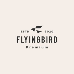 flying bird hipster vintage logo vector icon illustration