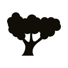 leafy tree silhouette style icon
