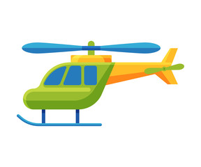 Helicopter Baby Toy, Cute Colorful Plastic Plaything for Toddler Kids Flat Vector Illustration