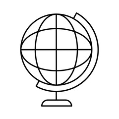 sphere world planet in base line style icon