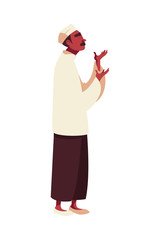 muslim man praying vector design