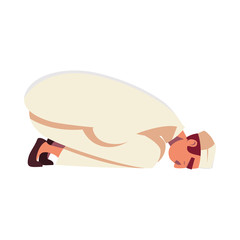 muslim man praying vector design