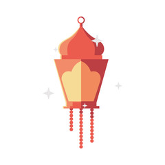 Isolated orange ramadan lantern vector design
