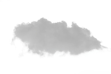 pure grey fluffy cloud isolated on white