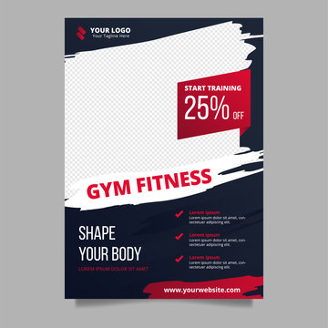 Sport poster design template for gym fitness