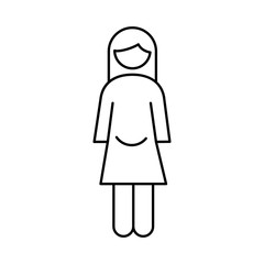 family mother pregnancy figure line style icon