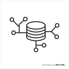 Database icon outline. Database icon vector design. isolated on white background