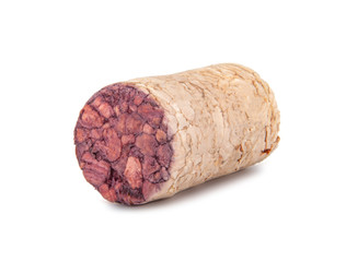 Vintage wine cork red circle isolated on the white