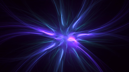 3D rendering abstract multicolor fractal light background