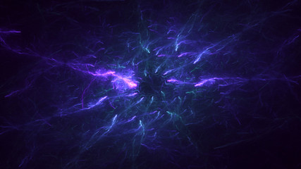 3D rendering abstract multicolor fractal light background
