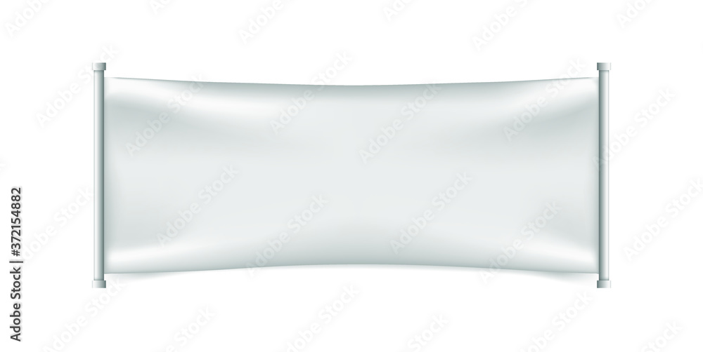 Poster realistic banner with folds on white background . isolated vector elements