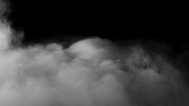 Mystery atmospheric fog, layer cloud of smoke, mist or dry ice. VFX