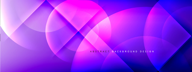 Fototapeta premium Vector abstract background - circle and cross on fluid gradient with shadows and light effects. Techno or business shiny design templates for text
